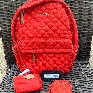 MZ Wallace City Backpack and pouch in Tiger Lily